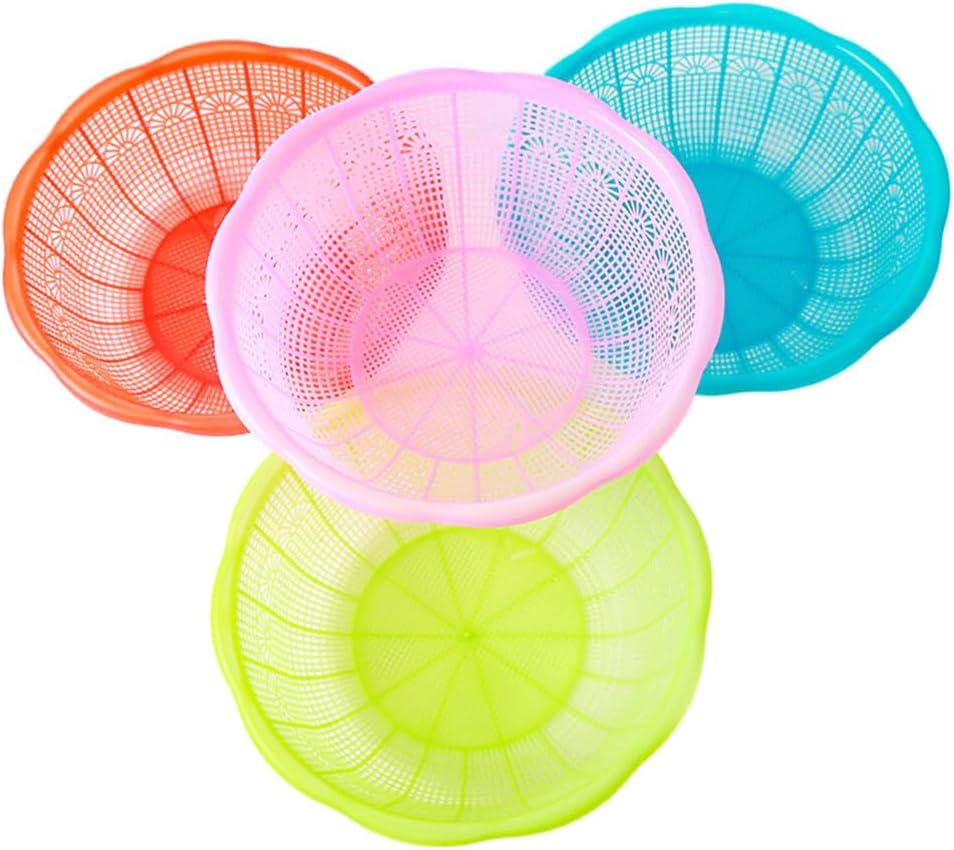Holibanna Colador de alimentos Colador de 4 piezas Colador de cocina Colador de plástico Cesta de arroz Cesta de lavado de verduras Cuenco Colador