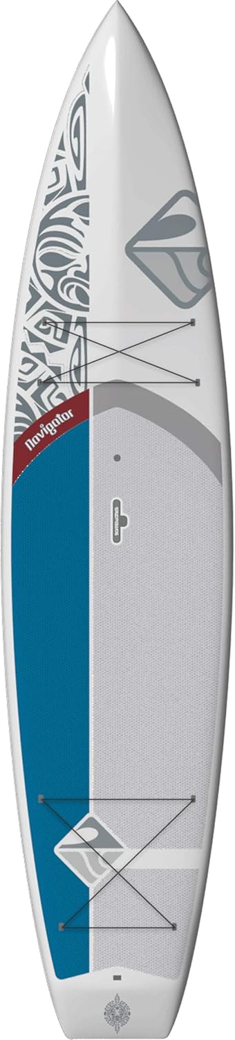 Boardworks Navigator  Touring All Water Stand Up Paddleboard  Tablero duro epoxi Bombshell  11 pies 6 pulgadas, blancogrisazul