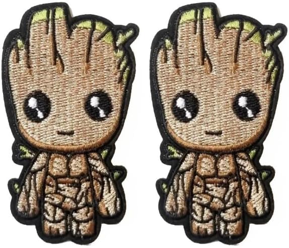 2 piezas Groot Parche de bordado militar táctico moral DIY emblema herramienta engranaje apliques con gancho bordado parche