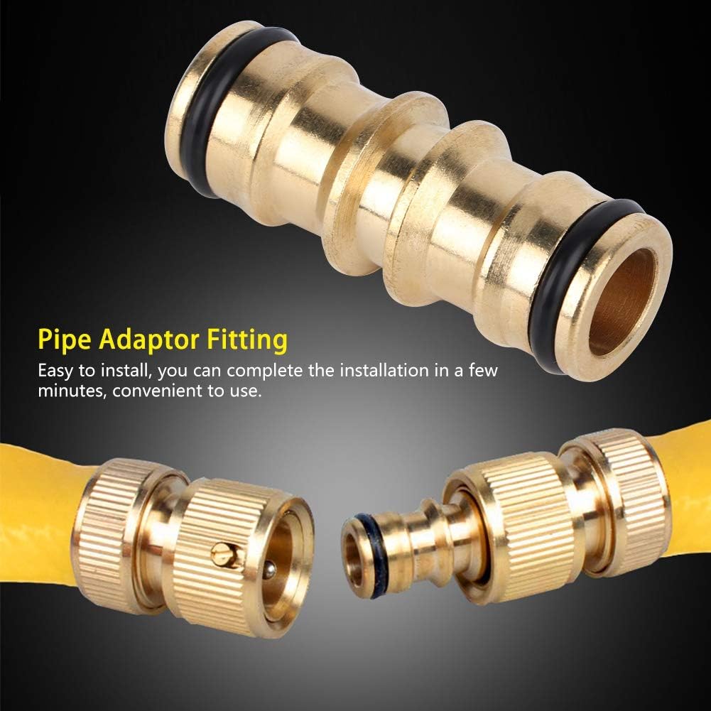 TOPINCN Conector de manguera Conector de manguera de latón Adaptador de tubería de agua de jardín roscado Montaje Riego de jardín