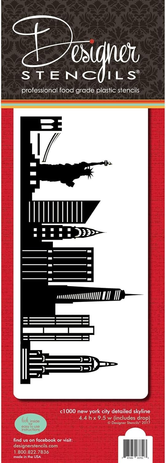 Plantilla de pastel de horizonte detallado de la ciudad de Nueva York lado C1000 por Designer Stencils