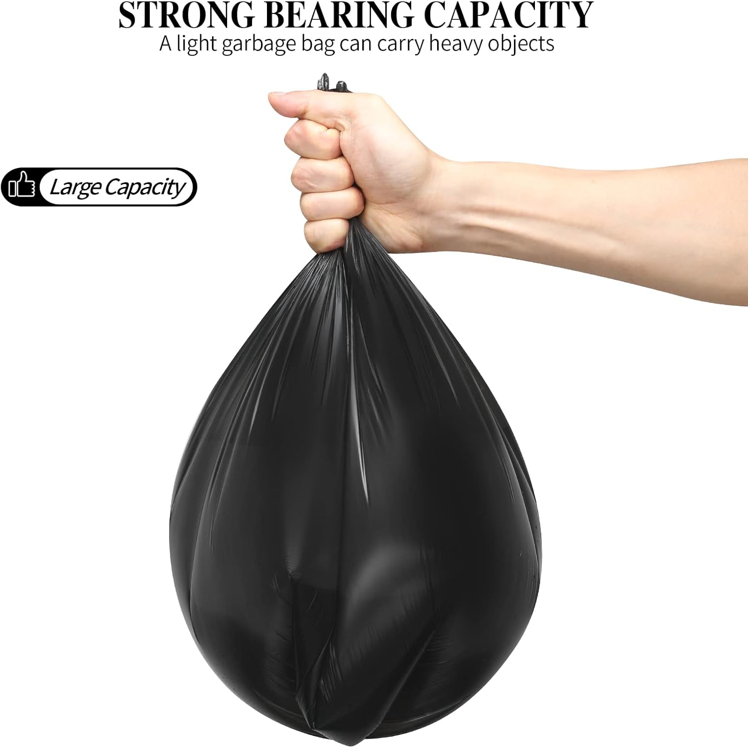 Bolsas de basura pequeñas de 4 galones60 piezas, bolsas de basura fuertes, bolsas de basura pequeñas para oficina, hogar, dormitorio, forro para