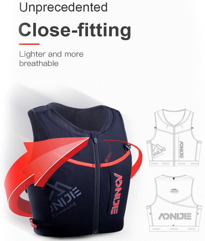 AONIJIE – Mochila de hidratación para correr, 10 litros, chaleco de hidratación ligero y transpirable para senderismo, senderismo, correr, ciclismo,