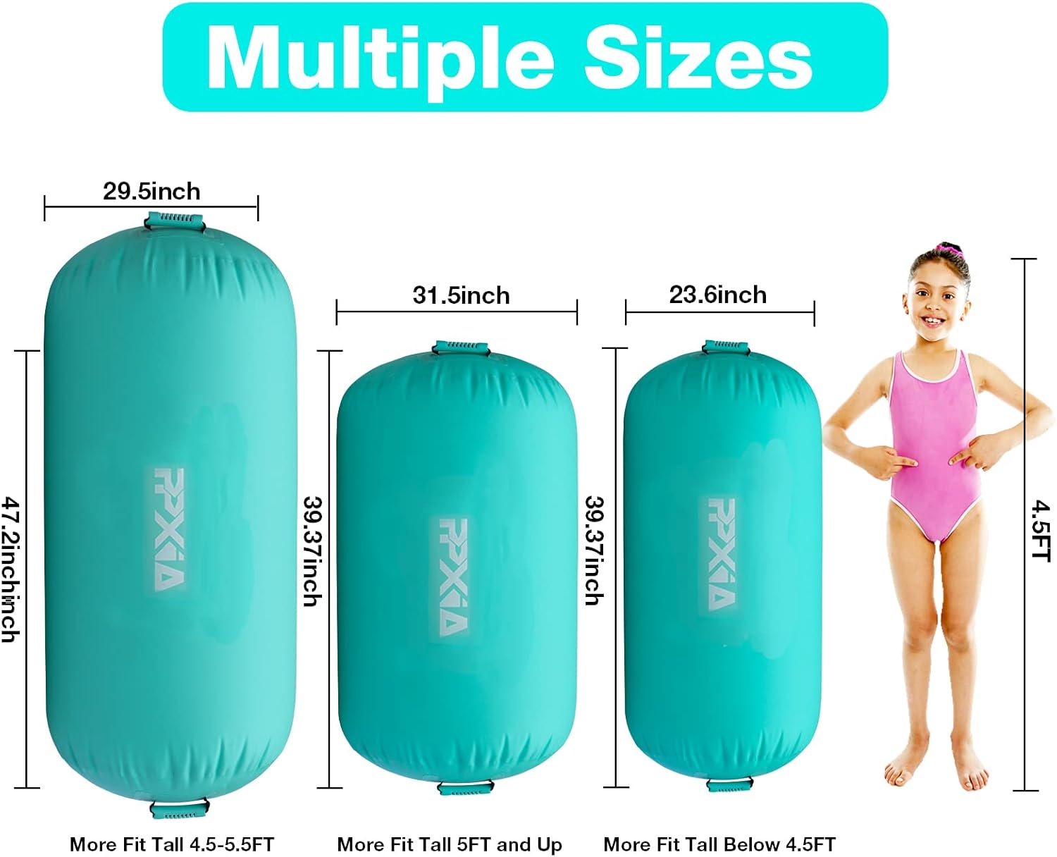 Colchoneta inflable para gimnasia con rodillo de aire, equipo de gimnasia con bomba para entrenamiento de yoga, animadoras, uso doméstico