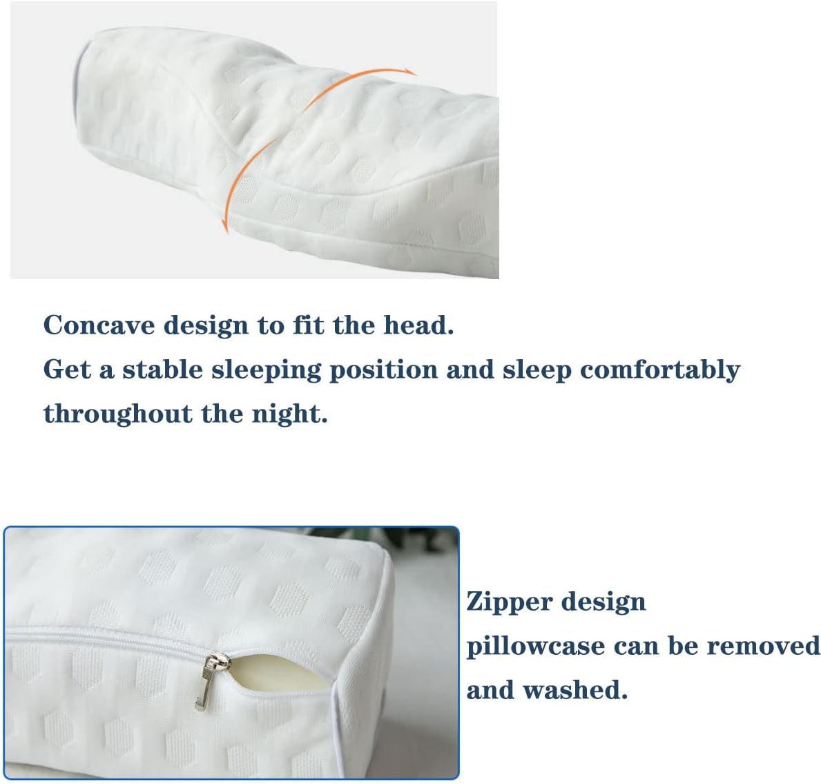 Almohada cervical para el cuello para aliviar el dolor de dormir, almohada cervical de espuma viscoelástica para aliviar el dolor de cuello rígido,