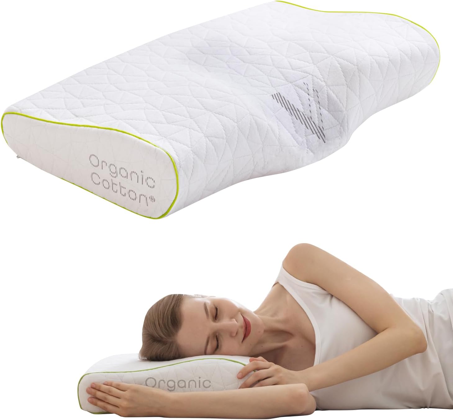 Vaverto Almohada ortopédica cervical para dormir de lado, contorno ajustable para aliviar el cuello y el dolor, ideal para dormir de lado, espalda y