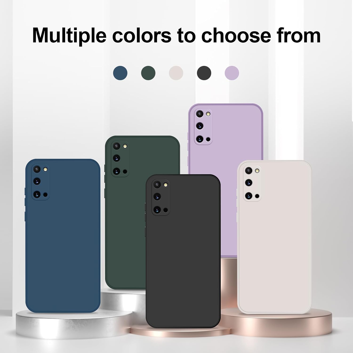 Funda de silicona compatible con Samsung Galaxy S20, funda de cuerpo completo sedoso suave al tacto con protección de cámara, funda a prueba de