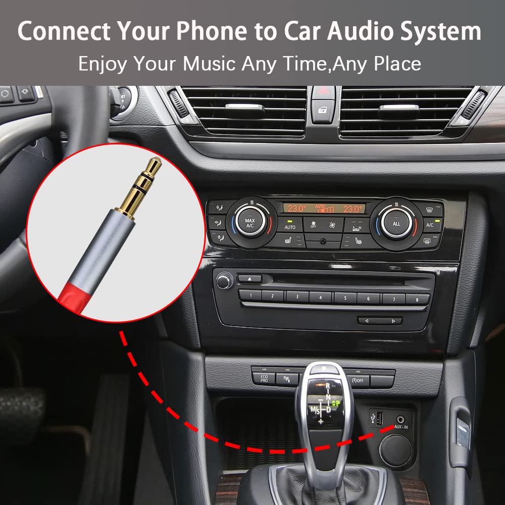 Cable auxiliar, cable auxiliar TRS macho a macho de 0.138 in para iPhone, 1M-1 paquete, cable de audio trenzado de alambre de pescado, conector