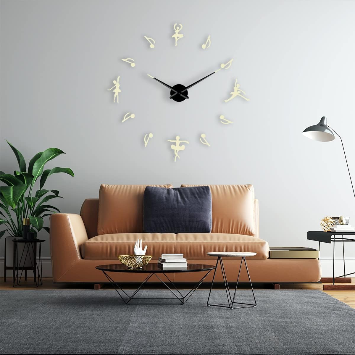 BST – Notas de ballet DIY, diferentes luminosas sin marco, reloj de pared, decoración de sala de baile, regalo de diseño creativo, 47 pulgadas