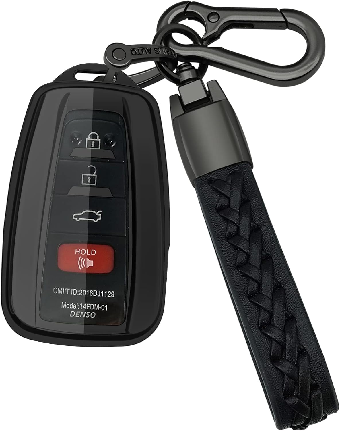 Funda compatible con llavero Toyota, funda con llavero, TPU suave protección de 360 grados para llave inteligente Camry RAV4 Highlander Avalon C-HR