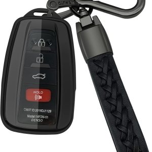 Funda compatible con llavero Toyota, funda con llavero, TPU suave protección de 360 grados para llave inteligente Camry RAV4 Highlander Avalon C-HR Funda compatible con llavero Toyota, funda con llavero, TPU suave protección de 360 grados para llave inteligente Camry RAV4 Highlander Avalon C-HR