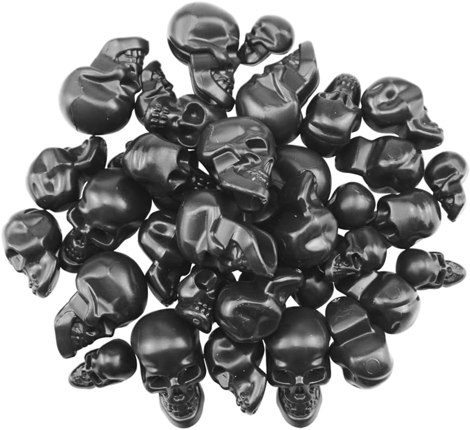 40 cabezas de calavera de plástico para decoración de Halloween, para manualidades, bar, hogar, mesa, fiesta, decoración