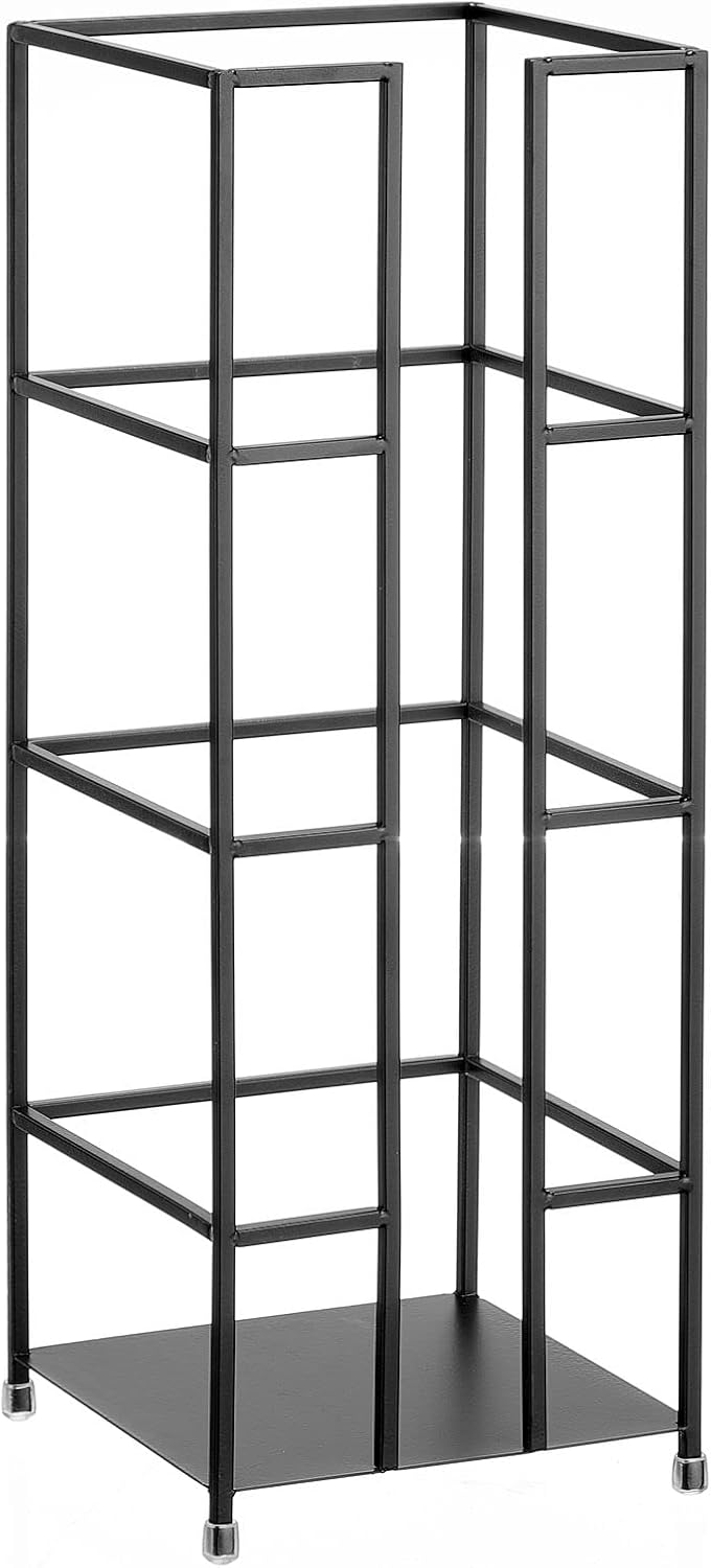 mDesign Soporte de torre de reserva de papel higiénico de metal, 3 rollos de papel higiénico jumbo para almacenamiento de rollos de papel higiénico