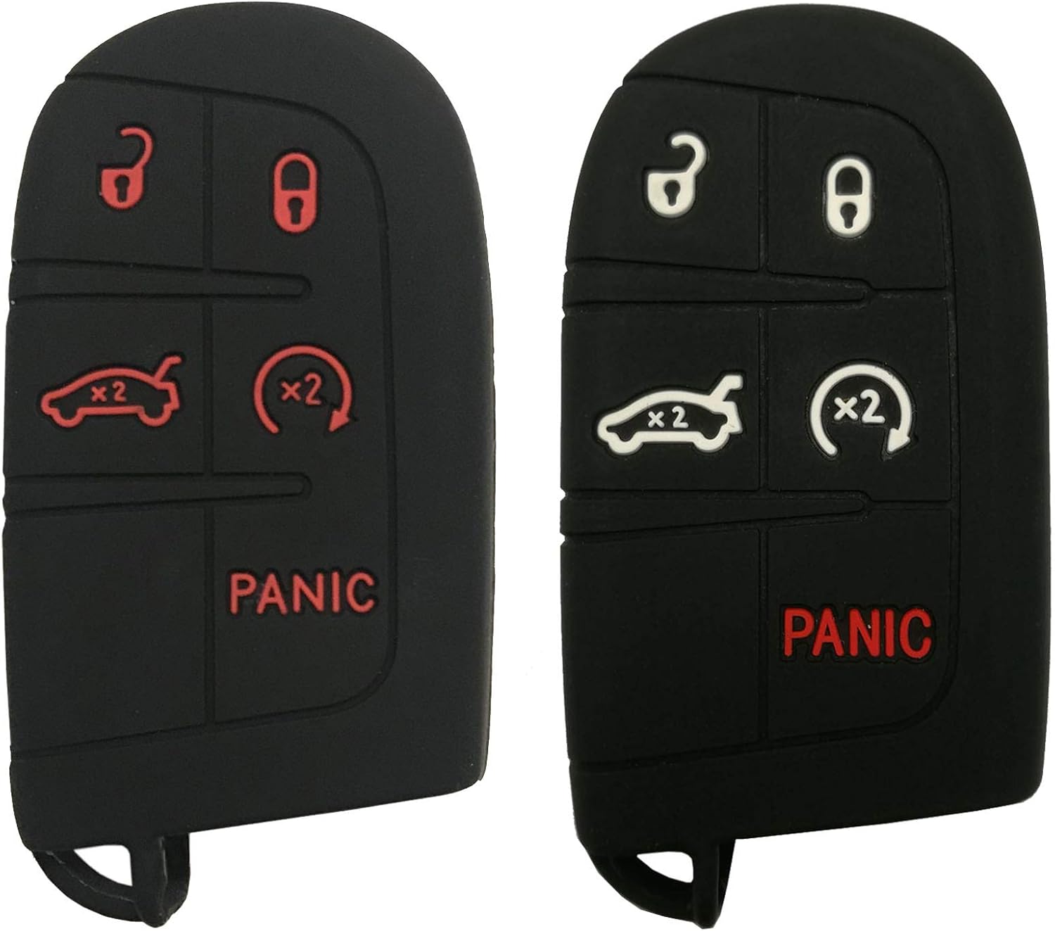 Funda protectora de silicona para llavero inteligente, 5 botones, sin llave, bolsa para control remoto para Jeep Grand Cherokee Dodge Challenger