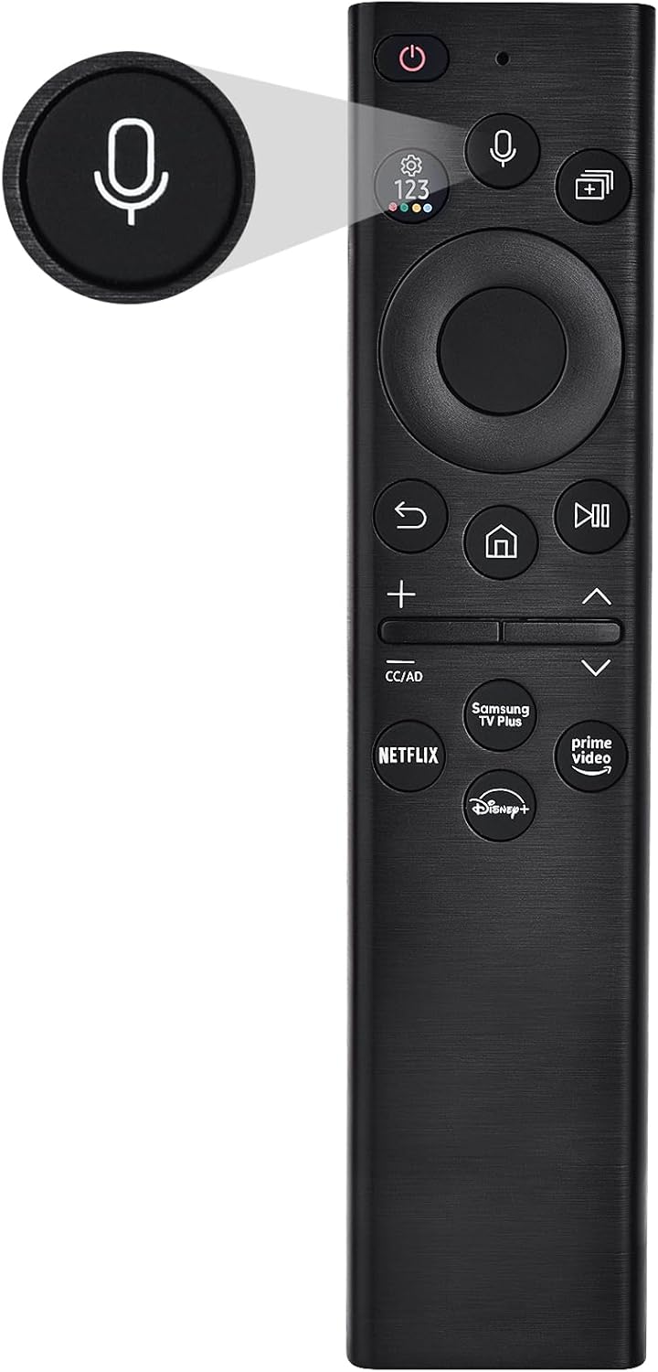 Control remoto de voz de repuesto para Samsung Smart TV KOOMOER Low Power Tech Control, compatible con BN59-01385A 2022 (sin solar), para la mayoría