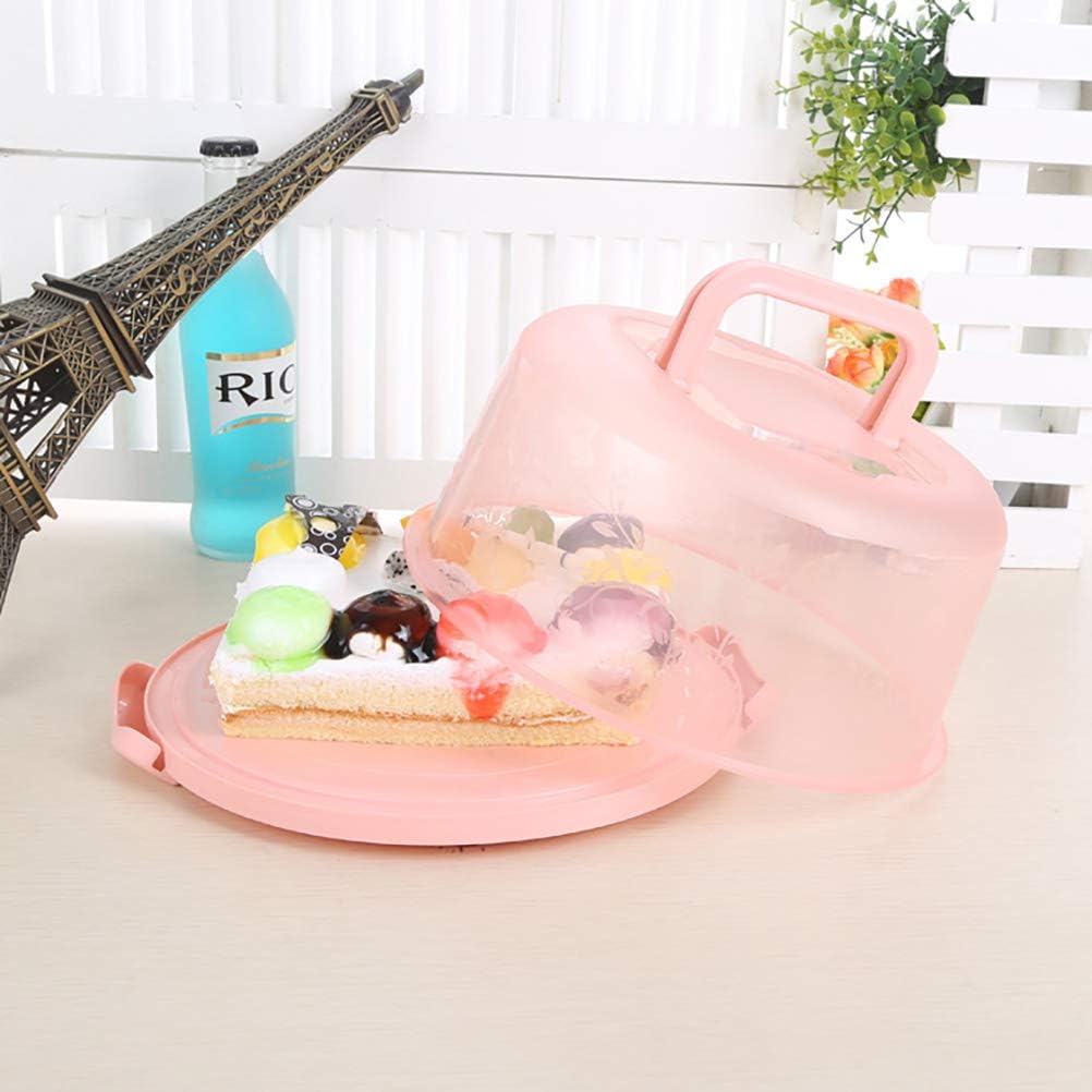Porta pasteles, bandeja redonda portátil para servir cupcakes, caja con soporte para pasteles de dos caras para magdalenas, tartas de queso, Bundt