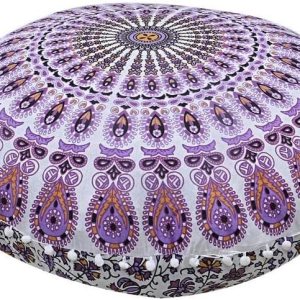 Funda de almohada de algodón grande de 32 pulgadas con mandala para el suelo, funda de cojín de meditación, hippie, decorativa, bohemio, puf indio Funda de almohada de algodón grande de 32 pulgadas con mandala para el suelo, funda de cojín de meditación, hippie, decorativa, bohemio, puf indio