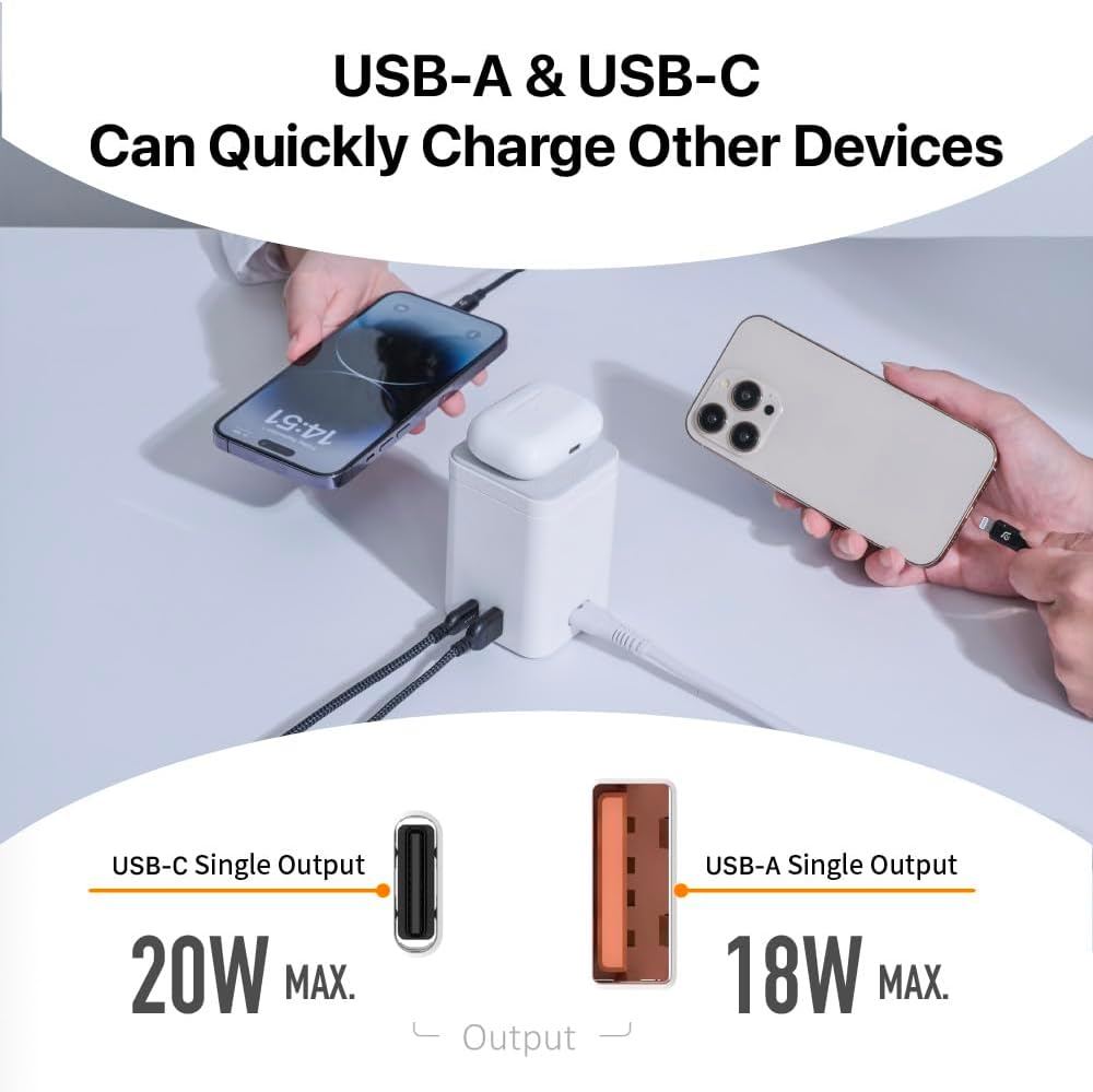 ADAM elements Cargador inalámbrico magnético – Mag 4 GaN 30W 4 in1 estación de carga de energía para iPhone 12131415 Series y AirPods Series (blanco)