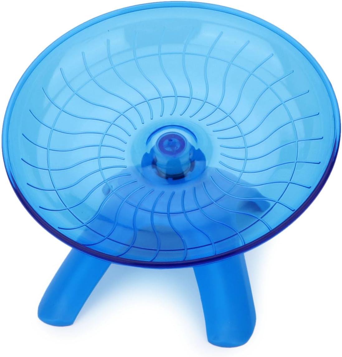 Rueda de hámster silenciosa, rueda de ejercicio para hámster, plato volador para hámsters, jerbos, ratones y otras mascotas pequeñas (azul)