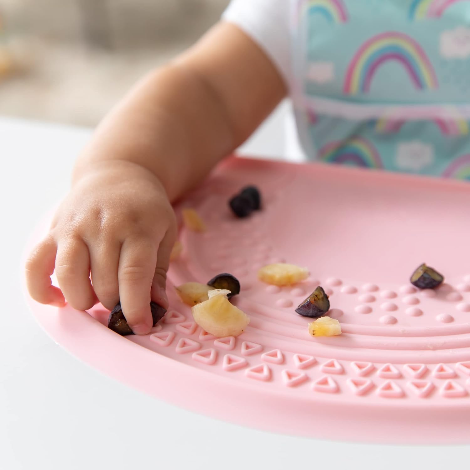 Bumkins Mantel individual sensorial de silicona para bebés, para bebés y niños pequeños, tapete de succión para restaurantes, sillas altas y mesas,
