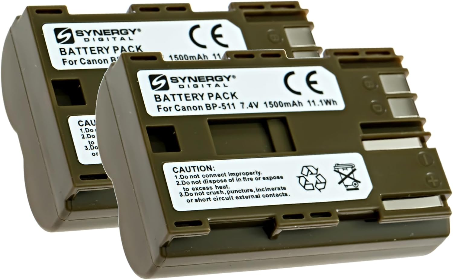 Synergy Digital Baterías para cámara, compatibles con cámara digital Canon EOS 40D, (iones de litio, 7.4V, 1500 mAh), repuesto para batería Canon