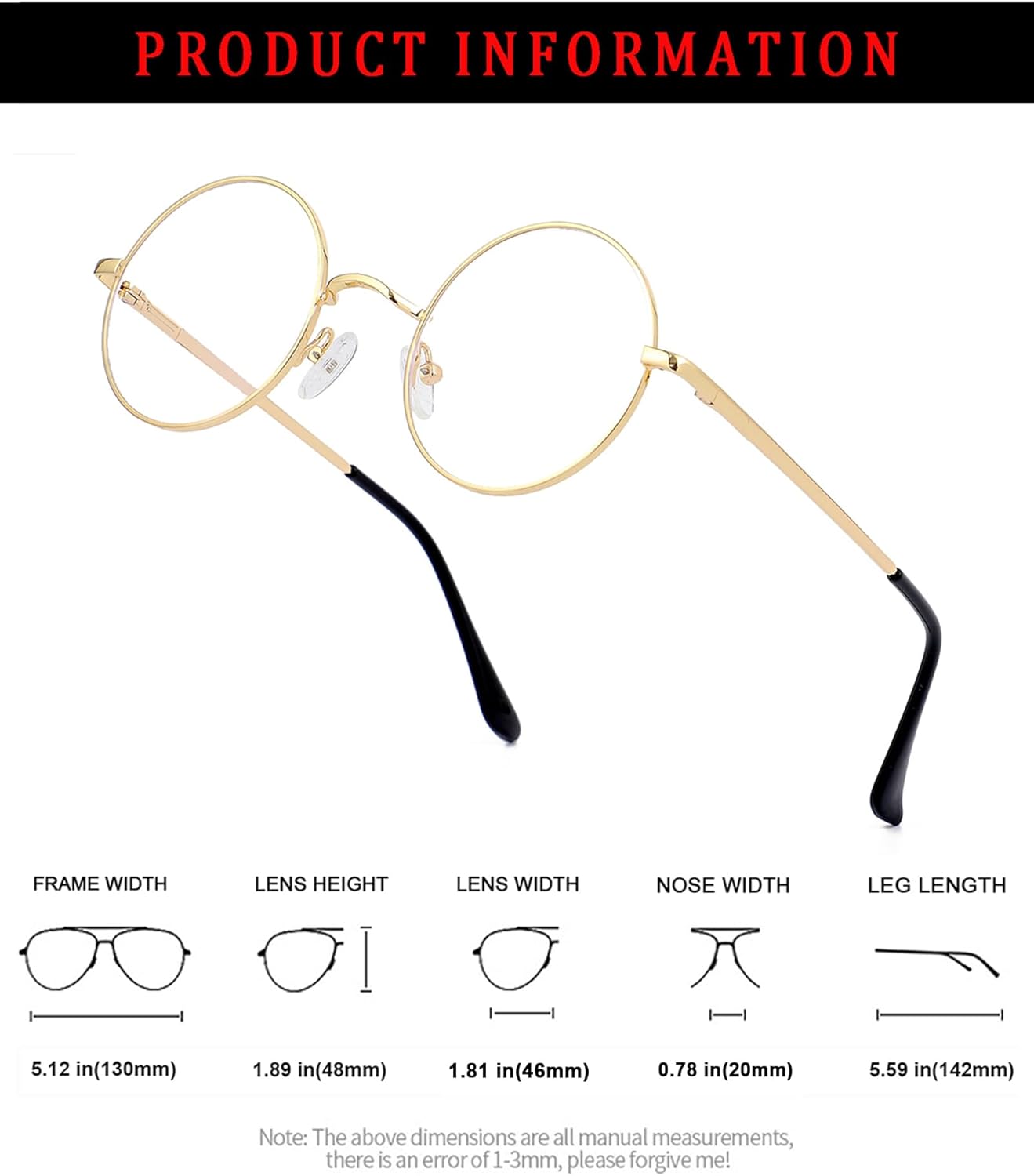 Gafas pequeñas redondas de luz azul para mujeres y hombres, lentes transparentes sin receta
