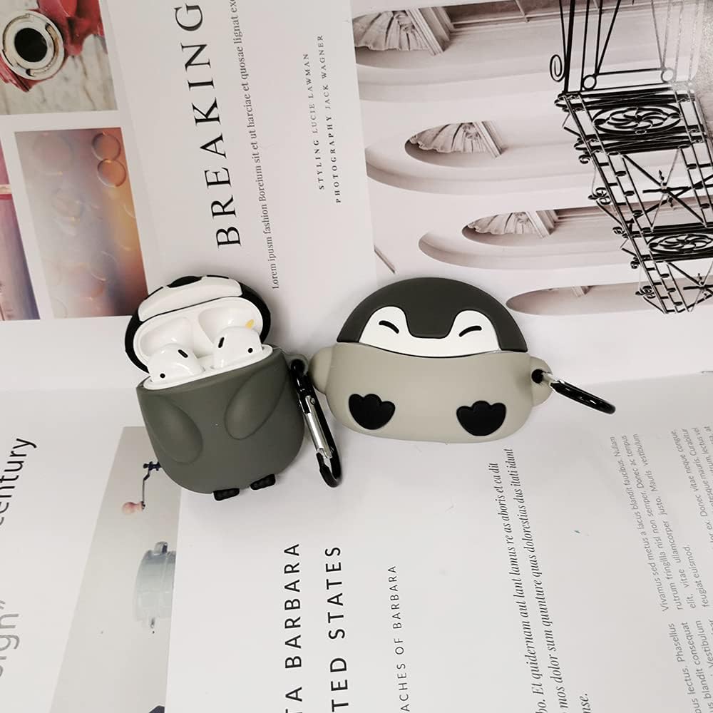 Funda compatible con Airpod Pro 2019 Gen Penguin, silicona Kawaii divertida linda caricatura 3D diseño animal elegante para hombres y mujeres, funda