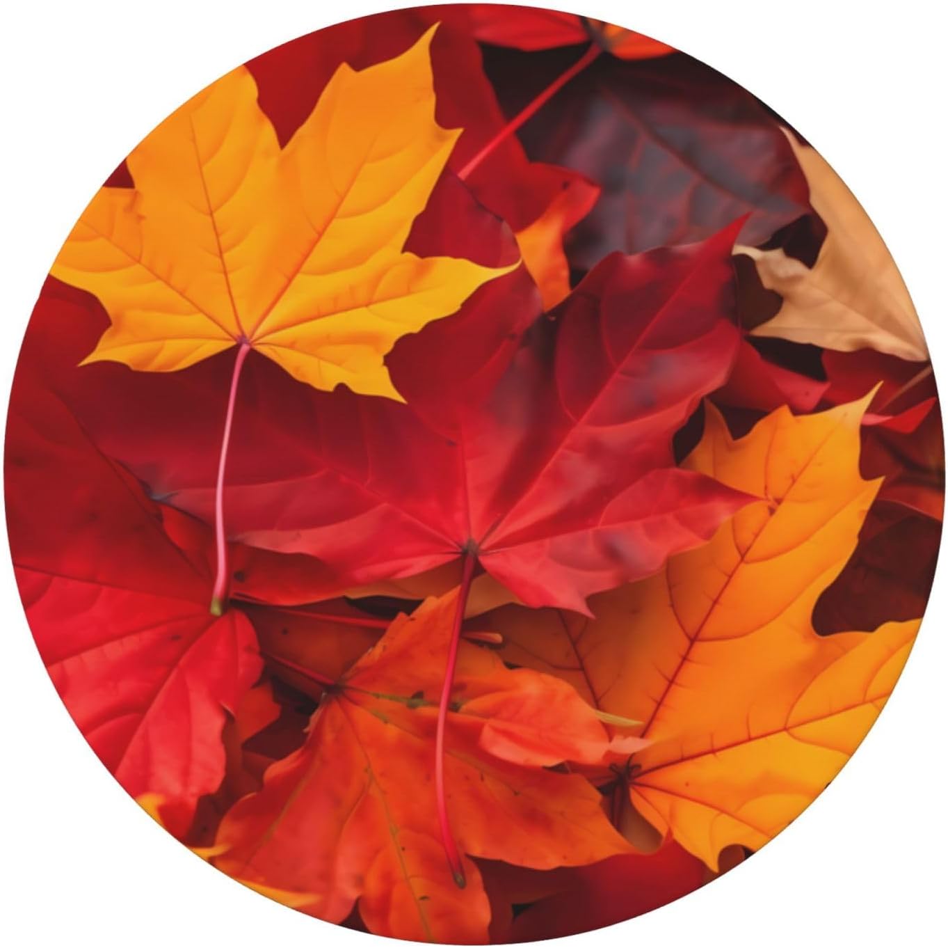 hsbolediy Mantel redondo de hojas de otoño (54 pulgadas para mesa de 45 a 50 pulgadas), mantel ajustable con borde elástico para exteriores,