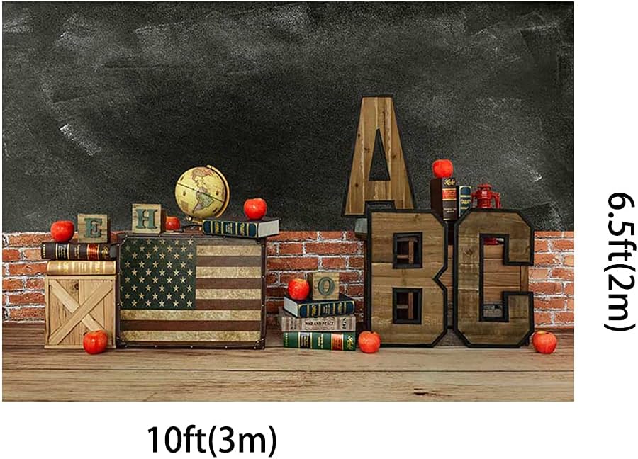 Kate Telón de fondo de fotografía de regreso a la escuela, tela sin costuras, letras ABC, fondos de pizarra, fondos para estudiantes, accesorios de