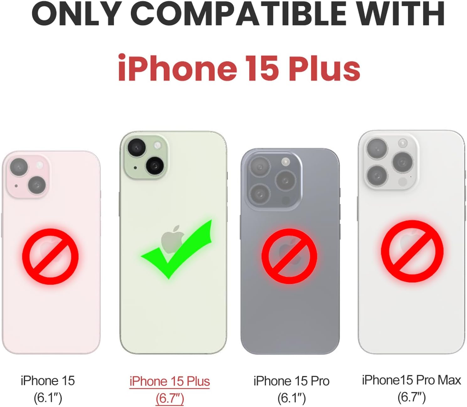 Kowauri Funda para iPhone 15 Plus, piel sintética, con ranura para tarjeta de crédito, funda protectora ultra delgada para iPhone 15 Plus (6.7
