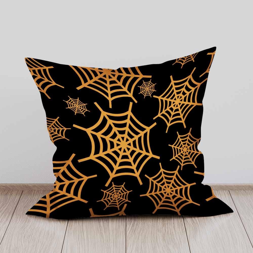 Beabes Fundas de almohada cuadradas de 18 x 18 pulgadas para decoración de telaraña de Halloween, para hombres y mujeres, para sofá, dormitorio,