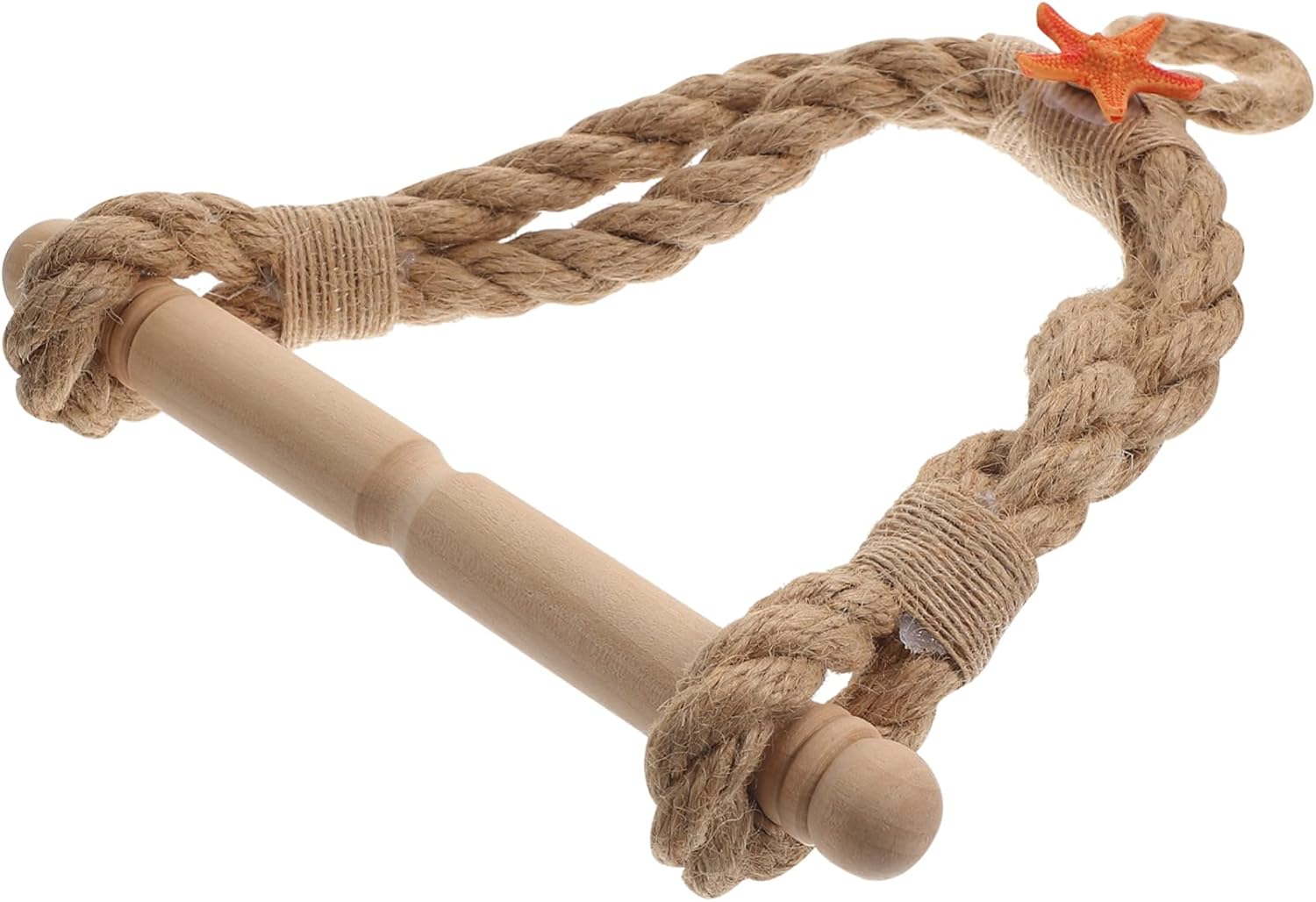 HOMSFOU Soporte para toallas de papel de cordel, soporte rústico para toallas de mano, soporte de papel higiénico de granja, anillo para toallas de