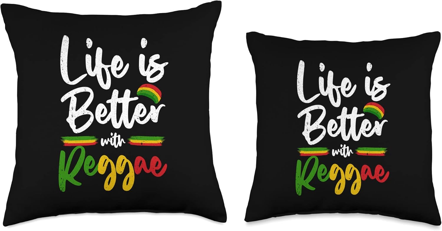 Reggae Gift Rasta Jamaican Accessories & Stuff Divertido diseño jamaicano para hombres y mujeres, almohada de reggae y amantes de la música rasta,