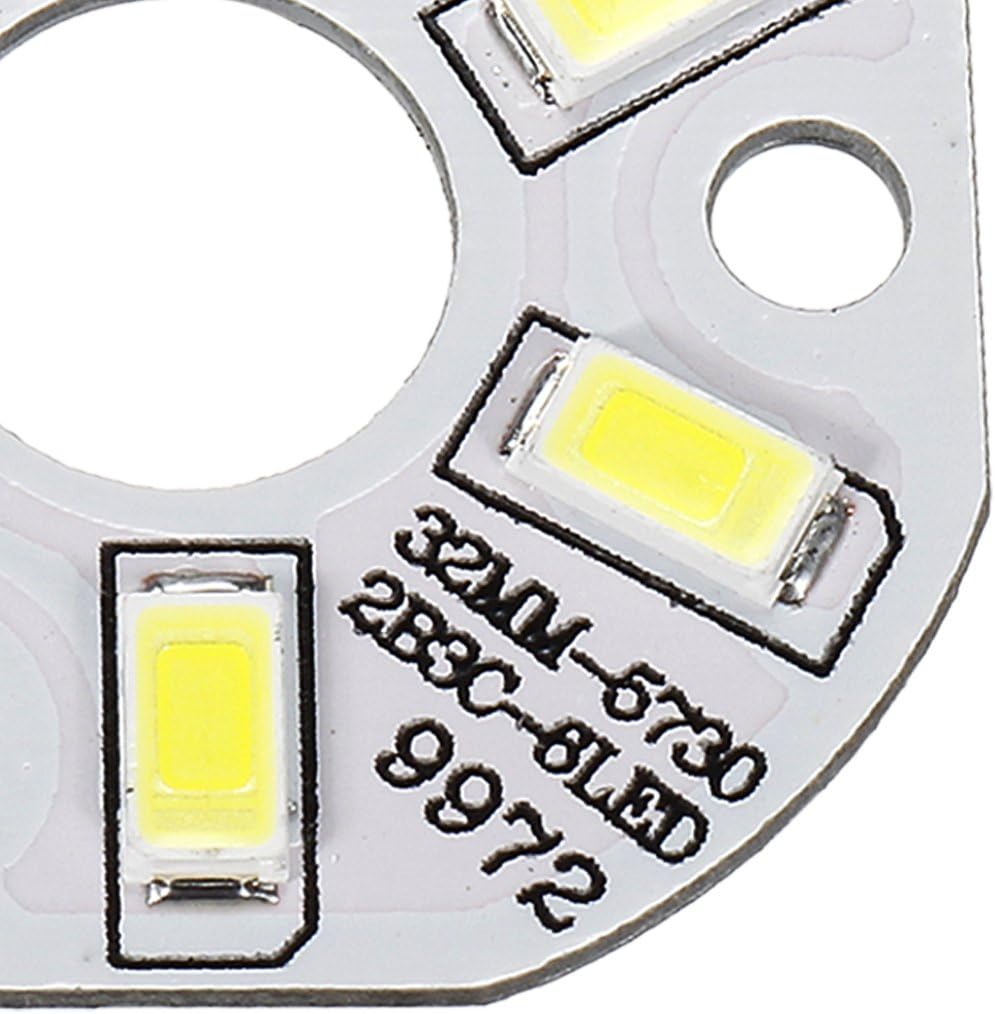 uxcell Bombilla de chip LED 300mA 3W 6 LED 5730 Dispositivos montados en superficie Módulo de aluminio Tablero blanco puro Super brillante 1.260 in
