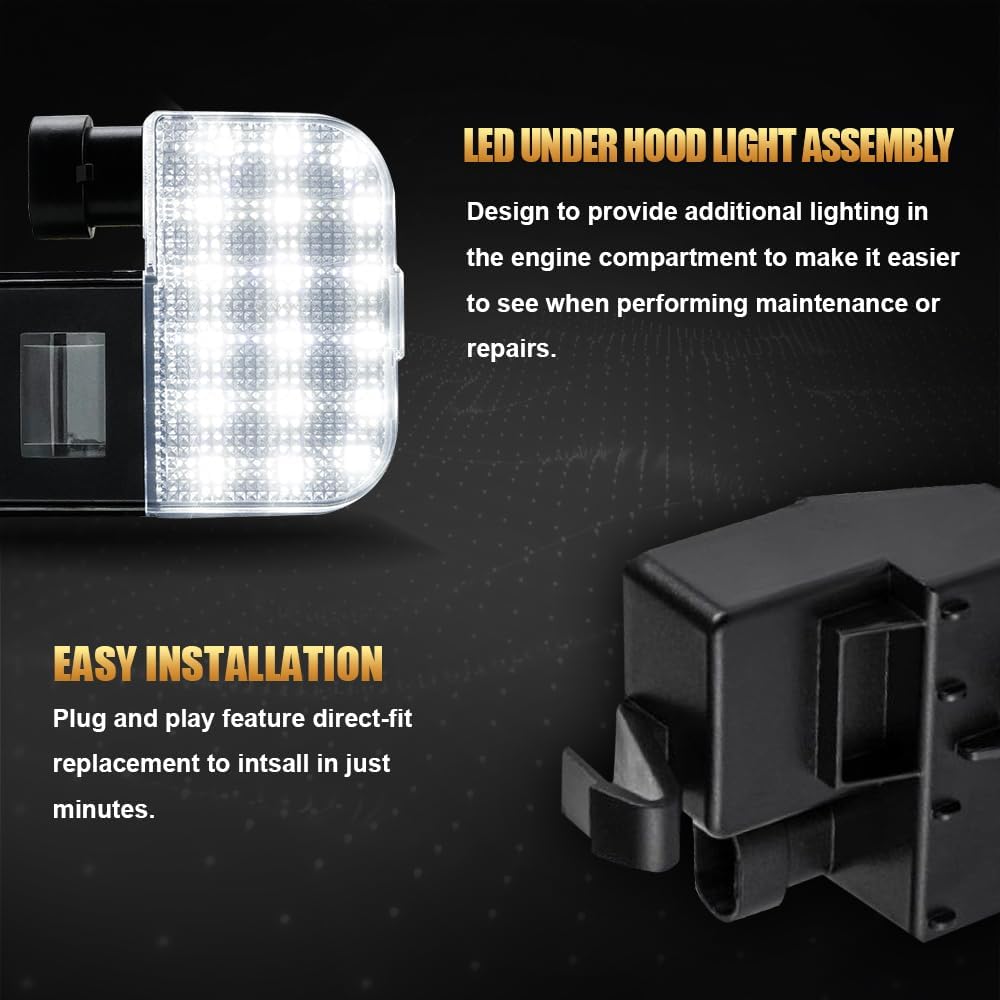D-Lumina Conjunto de luz LED debajo del capó para Chevy Silverado Express Tahoe GMC Sierra Savana Yukon, alimentado por 18-SMD 6000K kit de lámpara