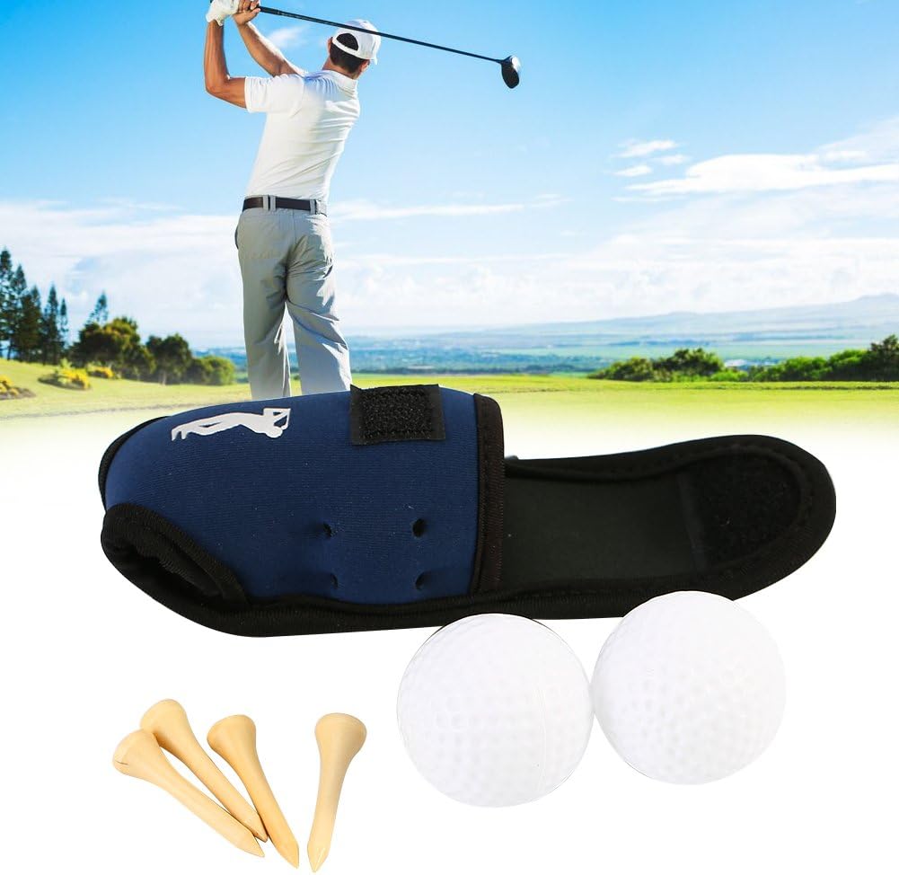 Tbest 3 colores portátil bolsa de golf bolsa pequeña cintura almacenamiento paquete incluye 2 bolas y 4 camisetas (azulnegro)