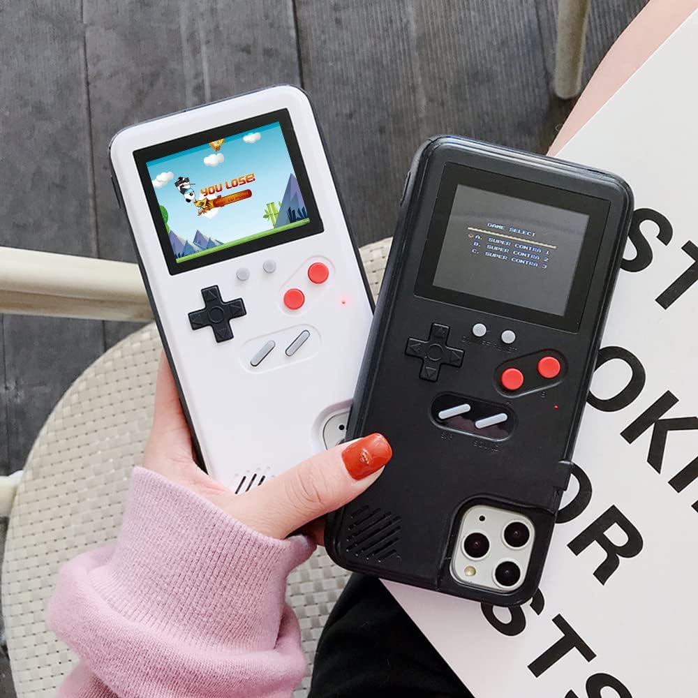 KJArrow Gameboy – Funda para iPhone 13, diseño retro con 36 colores para iPhone 13, color negro