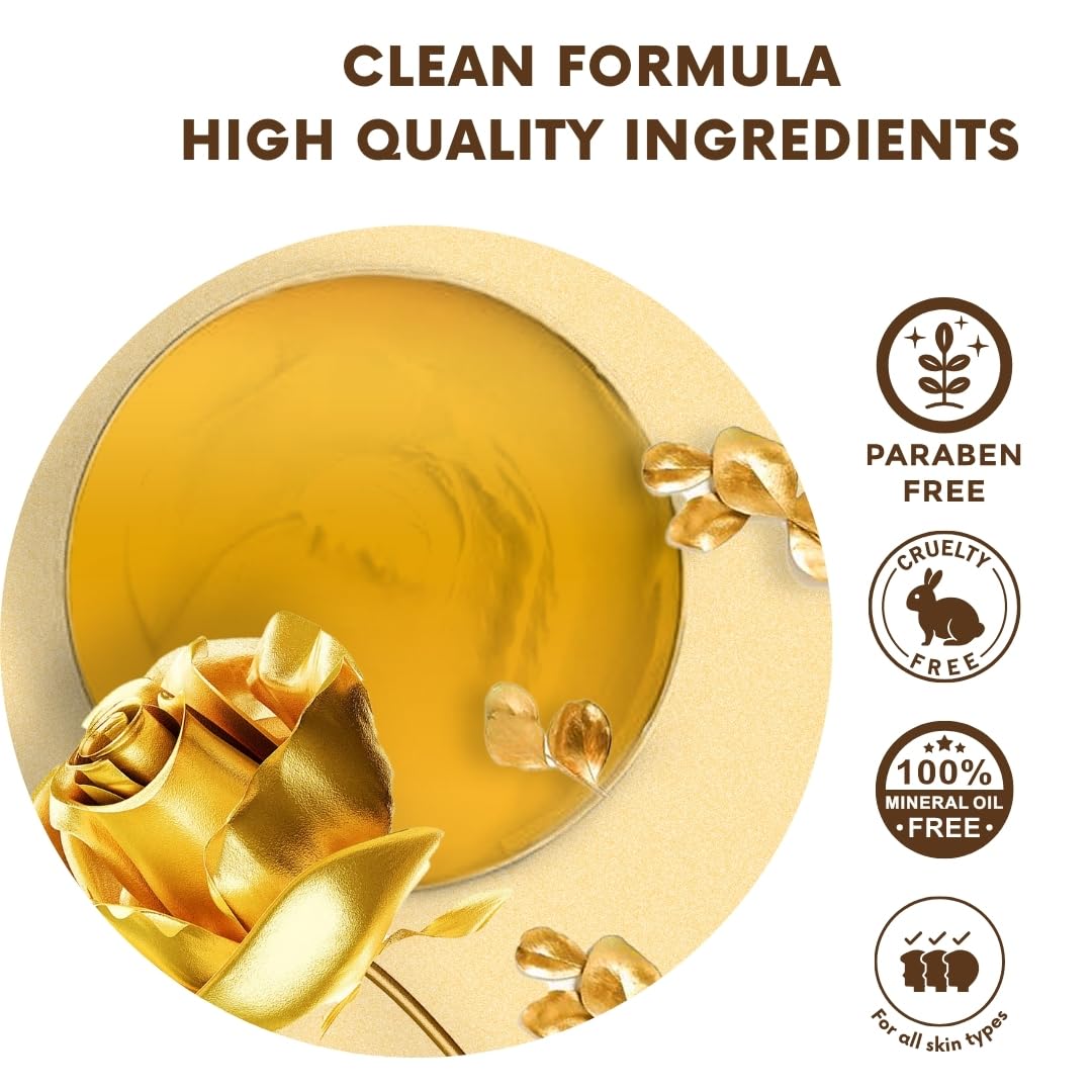 Mascarilla facial de gelatina para tratamientos faciales  Máscara de gelatina hidratante, iluminadora y nutritiva de oro de 24 quilates con rodillo
