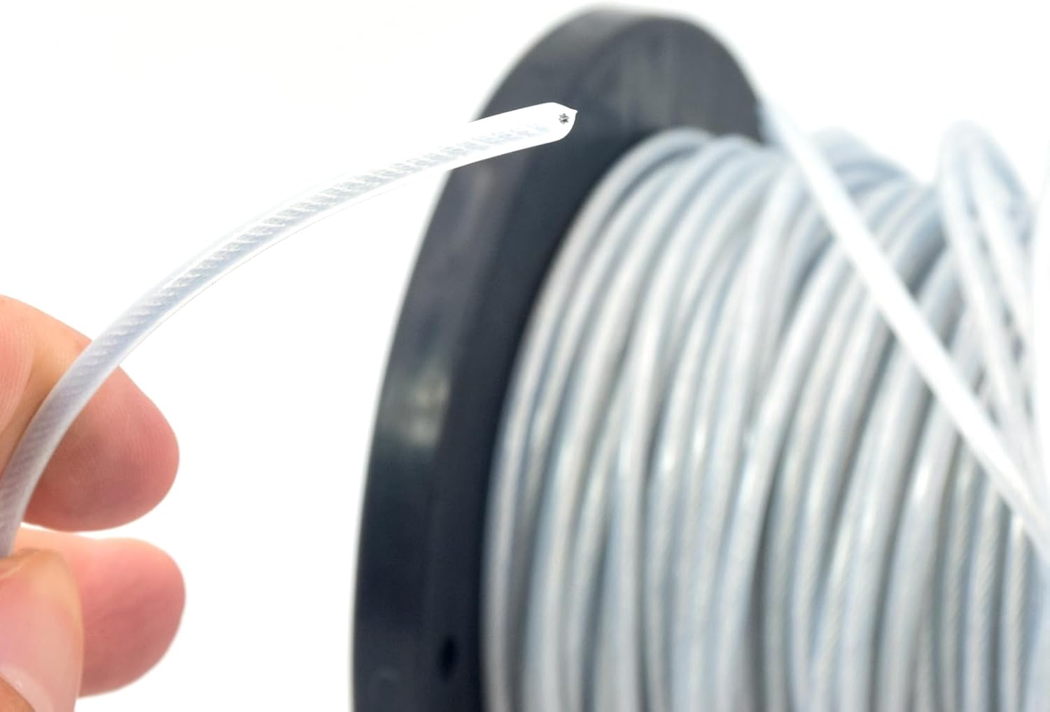 . Línea de recortadora redonda de 120 pulgadas, alambre de acero universal, para recortar hierba, línea de cable de alambre resistente,