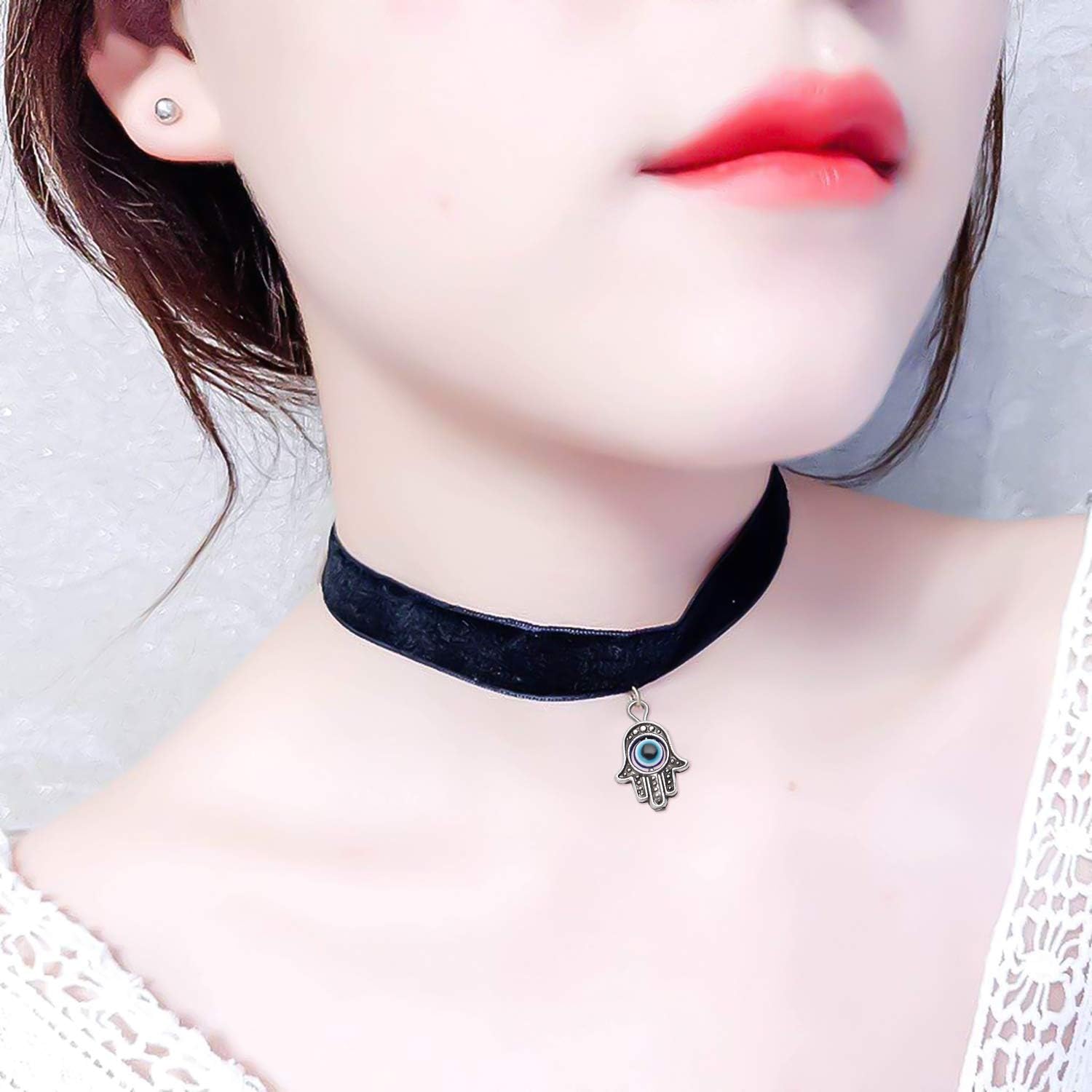 Aylifu Dijes de marco de cuentas de mano de Hamsa, dije de mal de ojo de Hamsa con símbolo de mano de Fátima para bricolaje, collar y pulsera