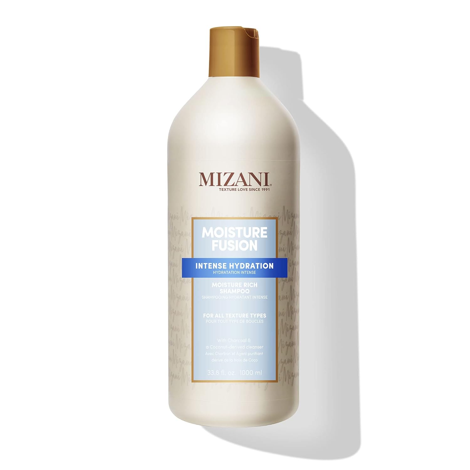 Mizani Moisture Fusion – Champú rico en humedad, limpia y acondiciona suavemente el cabello, con aceite de argán, para cabello seco