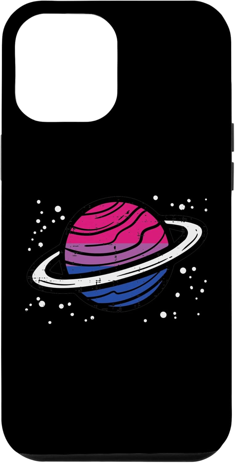 Funda para iPhone 14 Pro Max Bisexual Planet Saturn Bi Pride Flag Lgbtq Hombres Mujeres Niños