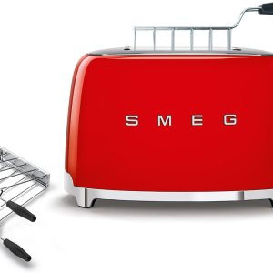 SMEG Tostadora de 2 rebanadas con combo de estante para sándwich, color rojo SMEG Tostadora de 2 rebanadas con combo de estante para sándwich, color rojo