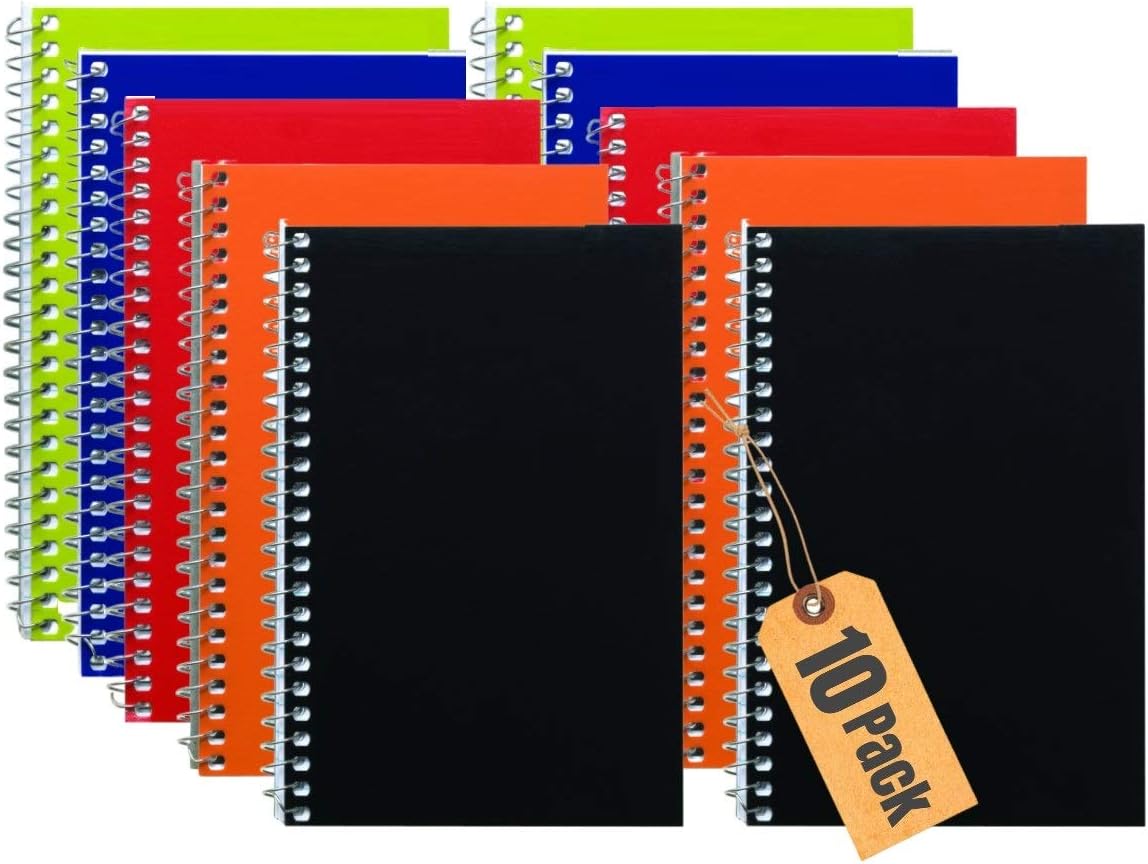 1InTheOffice Libros de notas en espiral con espiral, blocs de notas, 4 x 6 pulgadas, rayas universitarias, bloc de notas pequeño de 4 x 6, surtidos,