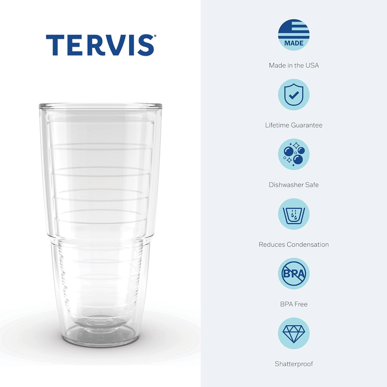 Tervis Vaso aislado de doble pared Pride Heart hecho en Estados Unidos mantiene las bebidas frías y calientes, 24 onzas, clásico