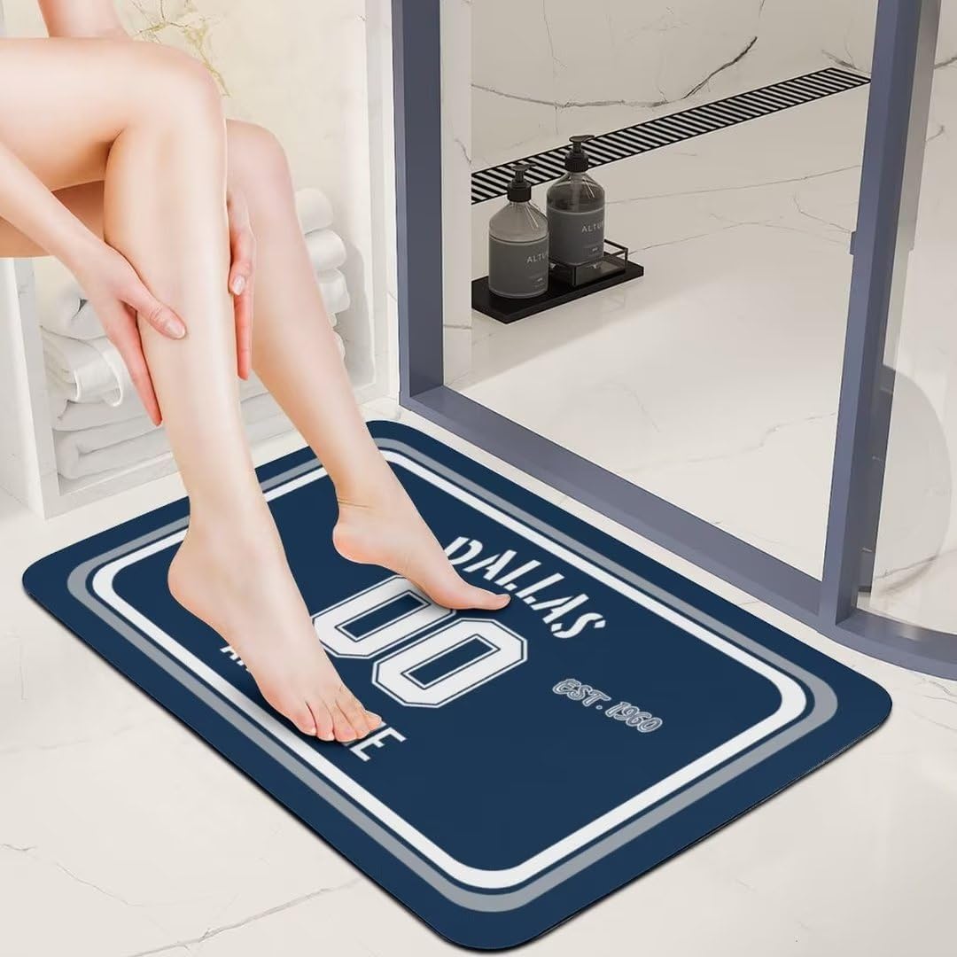 Tapetes de fútbol personalizados para baño, antideslizantes, absorbentes de agua, con número de nombre, regalos para hombres y mujeres
