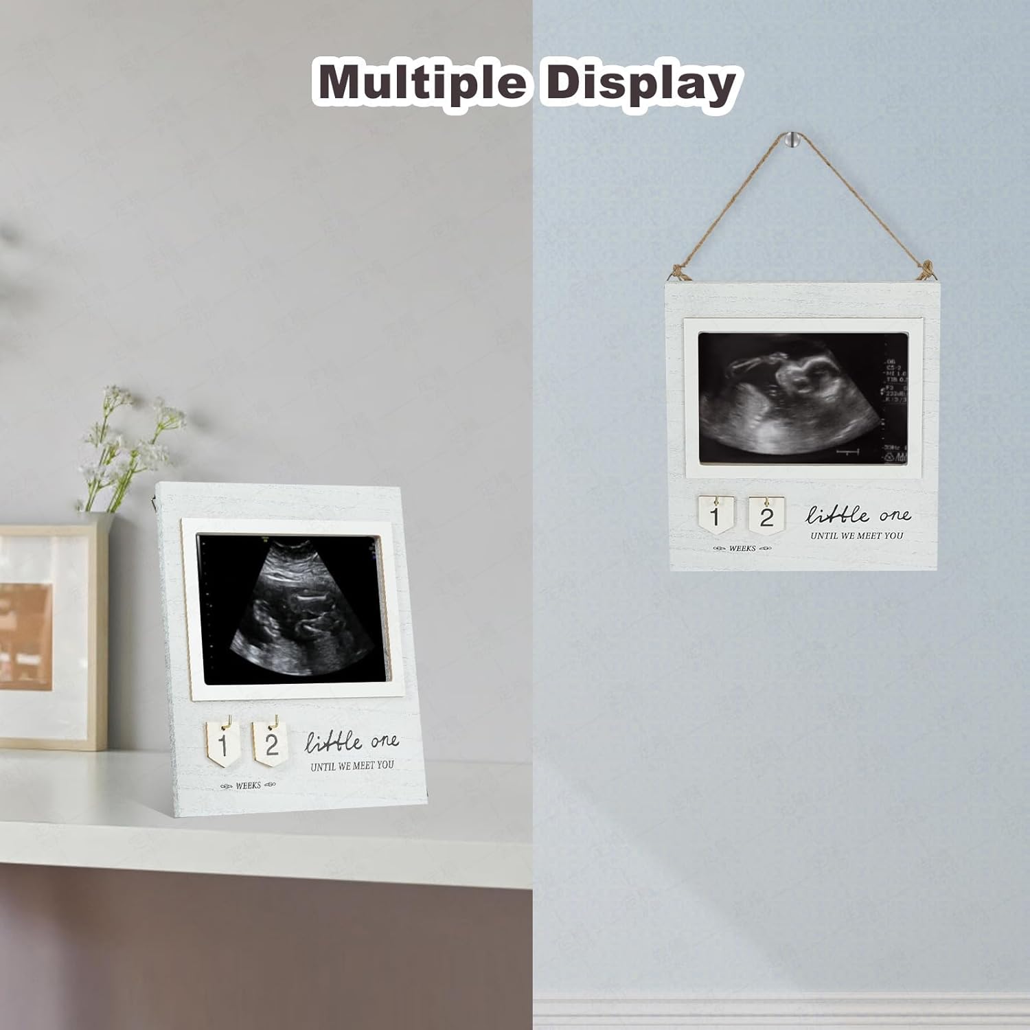 Marco de fotos con ultrasonido de cuenta regresiva para bebés, regalo de embarazo para futuros padres, regalos de anuncio de bebé, marco de fotos de