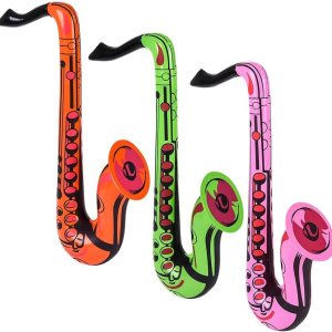 Colorido saxofón infla de 22 pulgadas (3 colores), instrumento musical inflable para juego simulado, concierto, jazz, sesión de fotos, cabina, Colorido saxofón infla de 22 pulgadas (3 colores), instrumento musical inflable para juego simulado, concierto, jazz, sesión de fotos, cabina,
