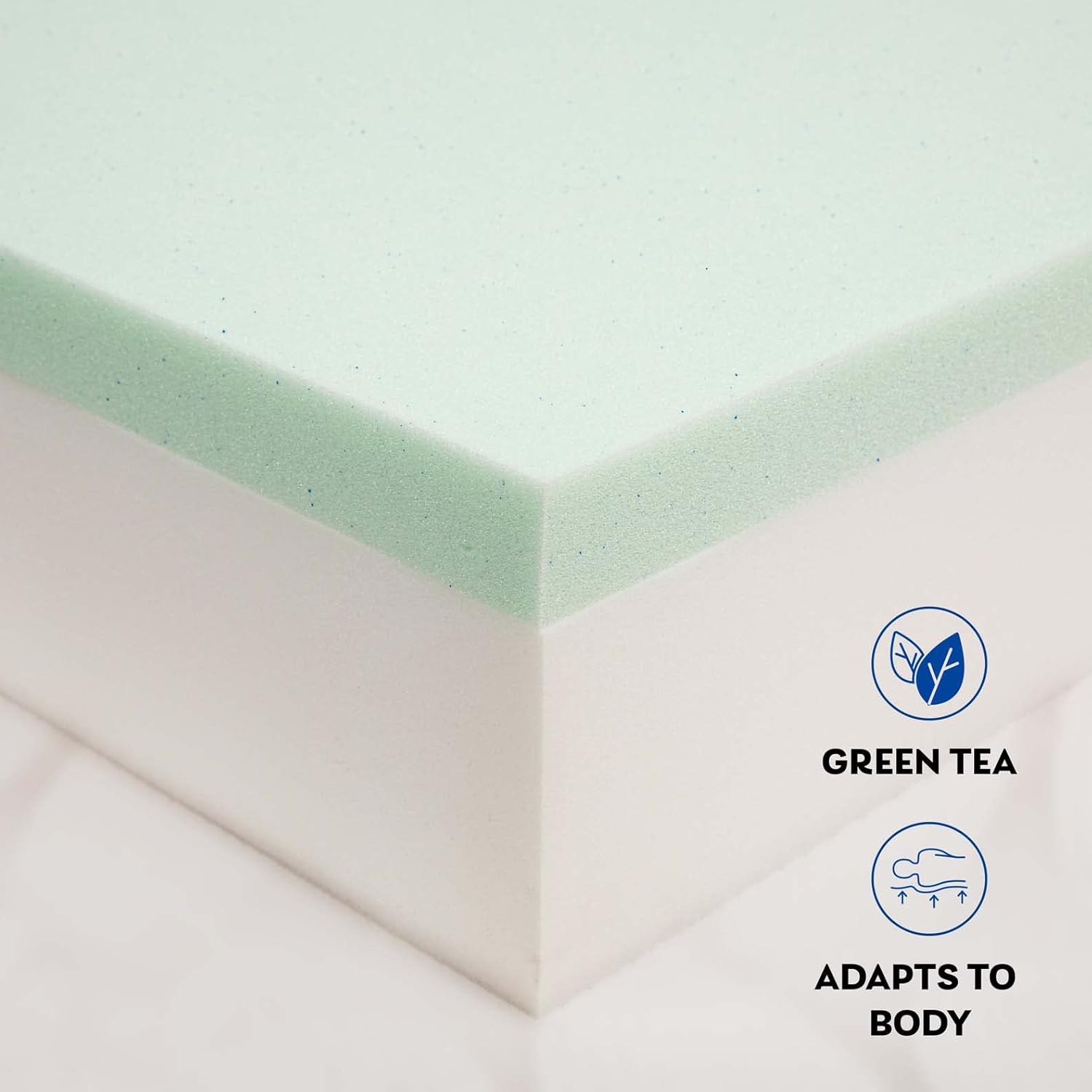 Colchón tamaño individual XL, colchón de espuma viscoelástica de 10 pulgadas con té verde y gel refrescante infundido para un sueño fresco y alivio
