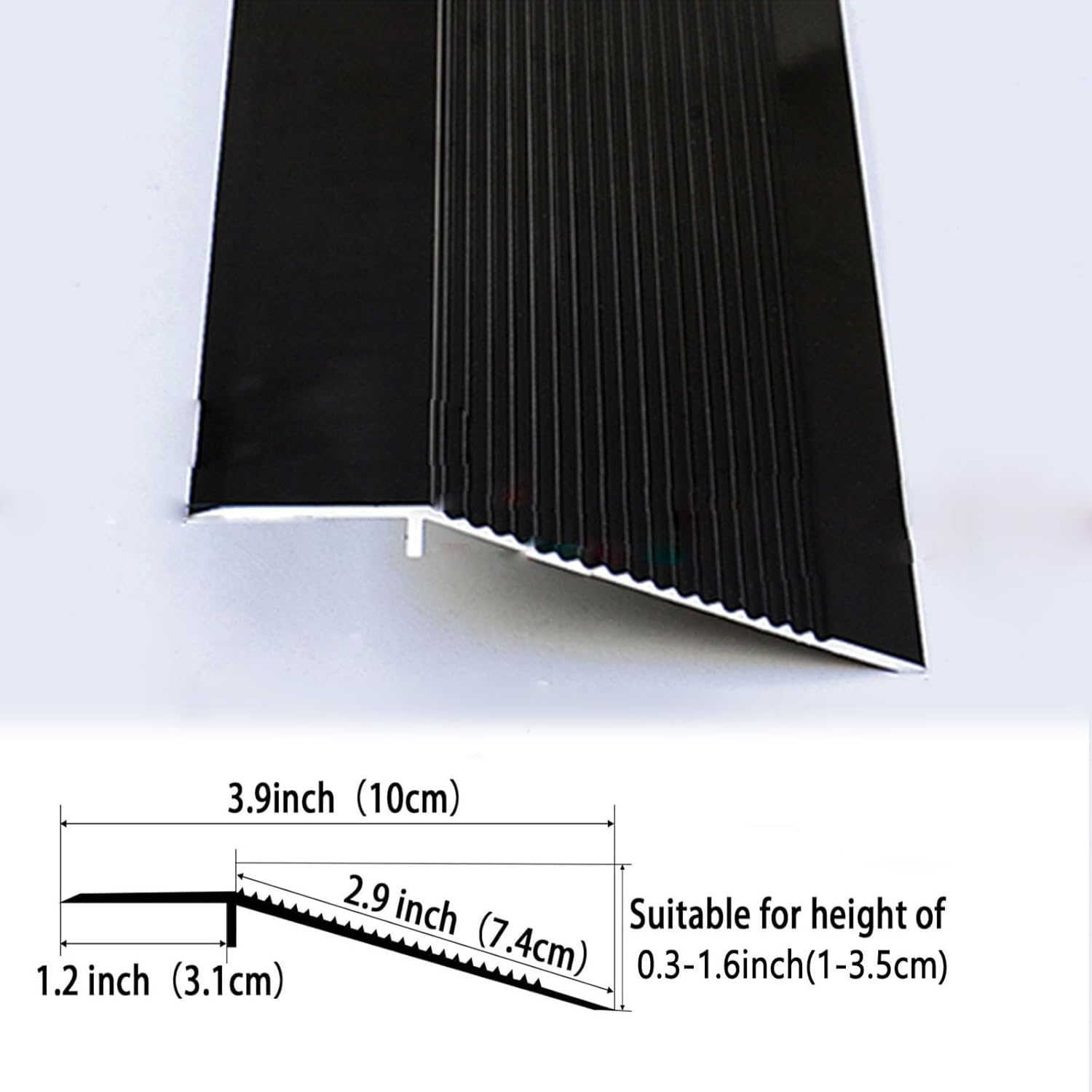 Tira de umbral de transición de piso de aluminio, tiras de cubierta de tira de transición de piso, tira de puerta duradera y fácil de instalar,